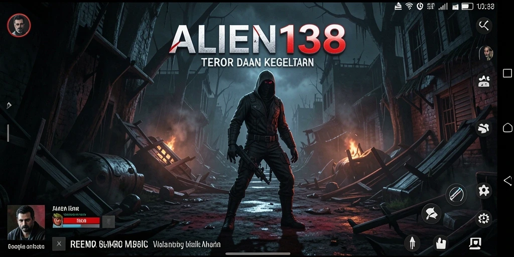 Screenshot gameplay ALIEN138 menampilkan suasana horor yang intens.