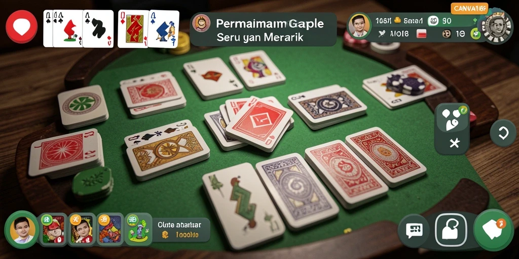 Tampilan gameplay Gaple yang menarik dan interaktif.