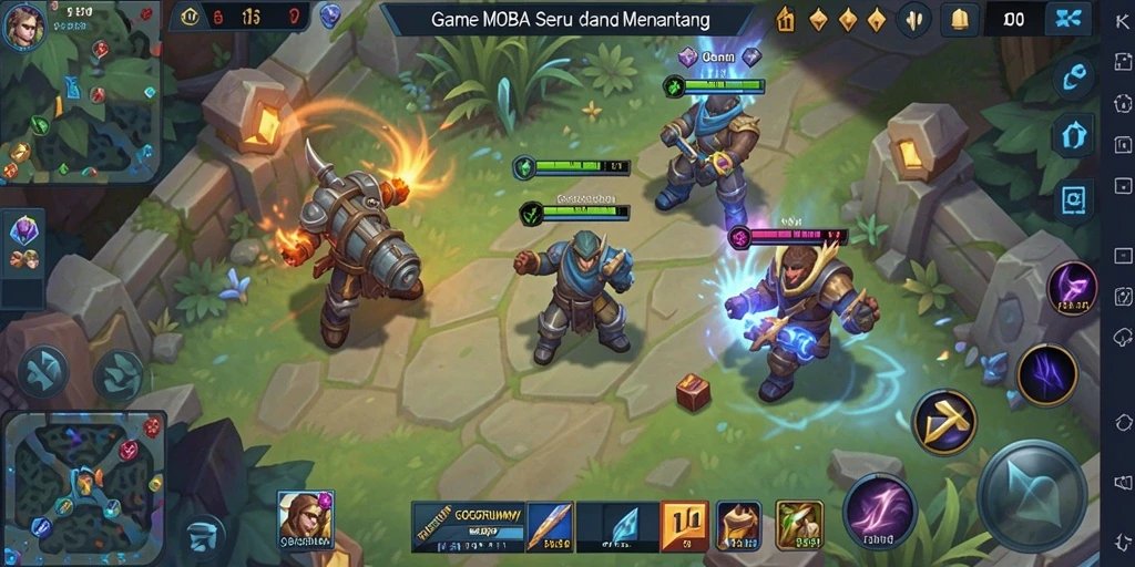Gameplay GOGORUMMY yang mendebarkan dalam pertarungan tim.