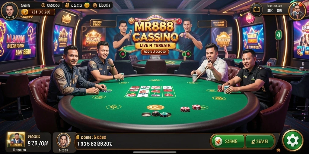 Tampilan permainan Live Casino yang interaktif dan mendebarkan di MR888.