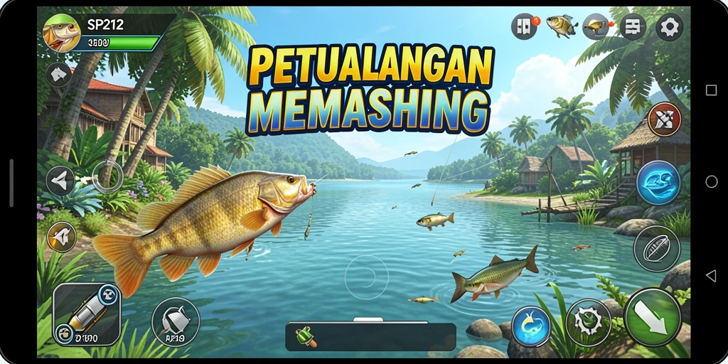 Tampilan gameplay SP212 yang mendebarkan saat menangkap ikan.
