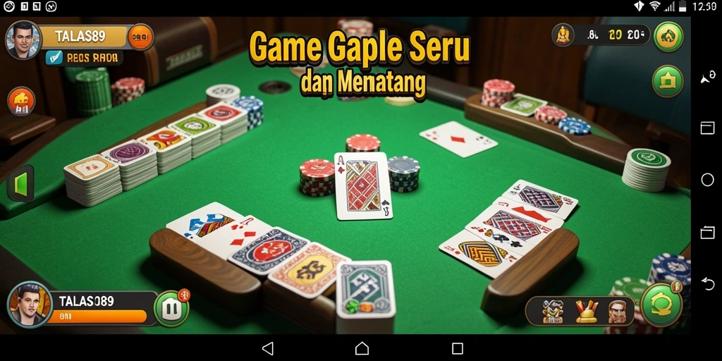 Screenshot utama TALAS89 menampilkan gameplay Gaple yang dinamis.