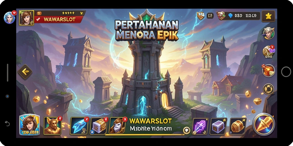Menampilkan aksi pertahanan menara yang intens di WAWARSLOT.